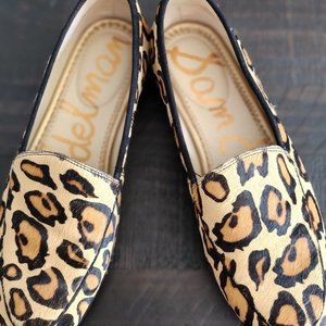Sam Edelman Women's Leopard Cow Hair Loafers Size 7